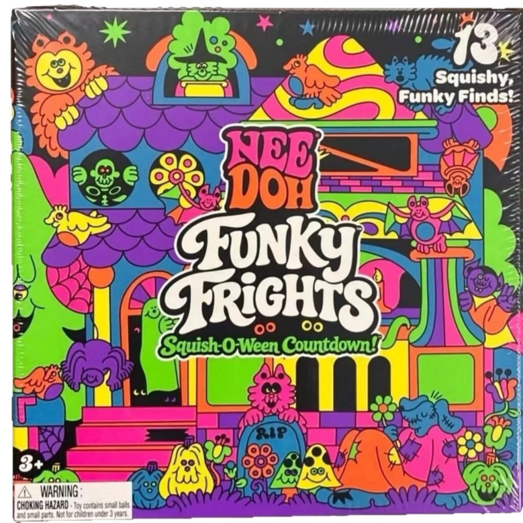 NeeDoh Funky Frights 13-day Halloween countdown gift box with a mini spooky squishy character on display — Image 1 of 3