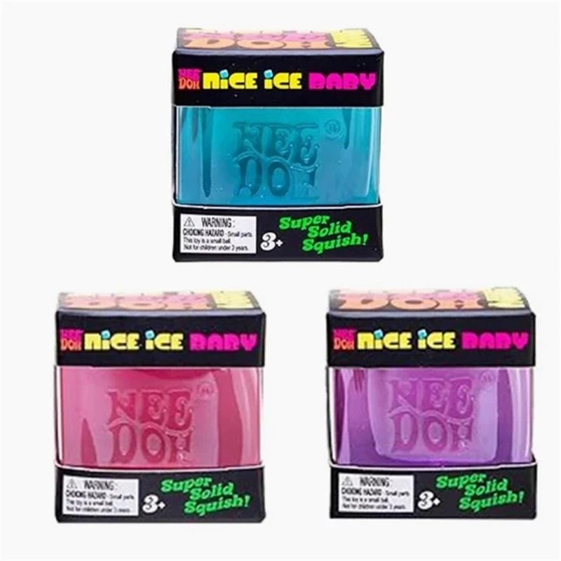 NeeDoh Nice Ice Baby squishy stress toys in pink, blue and purple shades — Image 1 of 5