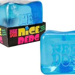 Oversized NeeDoh Nice Berg squish cube in translucent iceberg blue, with smooth glossy sides and a chunky square shape — Image 1 of 8