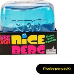 Oversized NeeDoh Nice Berg squish cube in translucent iceberg blue, with smooth glossy sides and a chunky square shape — Image 2 of 8